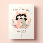 Cartão de Aniversário para Amiga