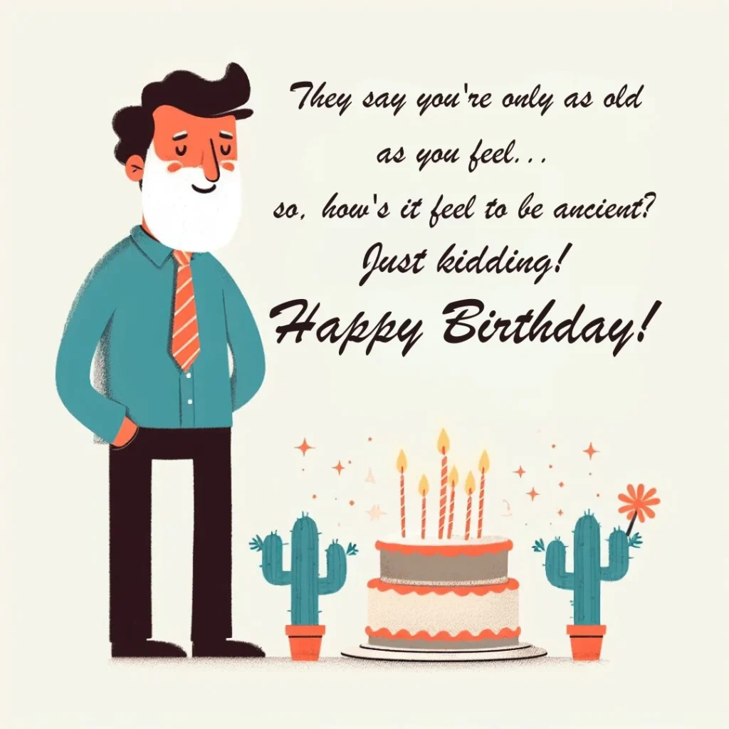 Funny male birthday message